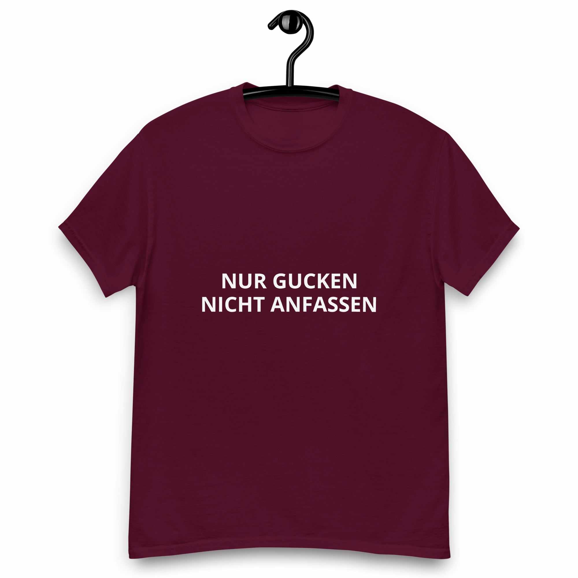 "Nur Gucken Nicht Anfassen"Klassisches Unisex T-ShirtDas klassische Unisex-T-Shirt aus 100 % Baumwolle sorgt für eine gerade Linie. Es sitzt schön, behält klare Linien an den Kanten und passt perfekt zu mehrschichtigen"Nur Gucken Nicht Anfassen"Klassisches Unisex