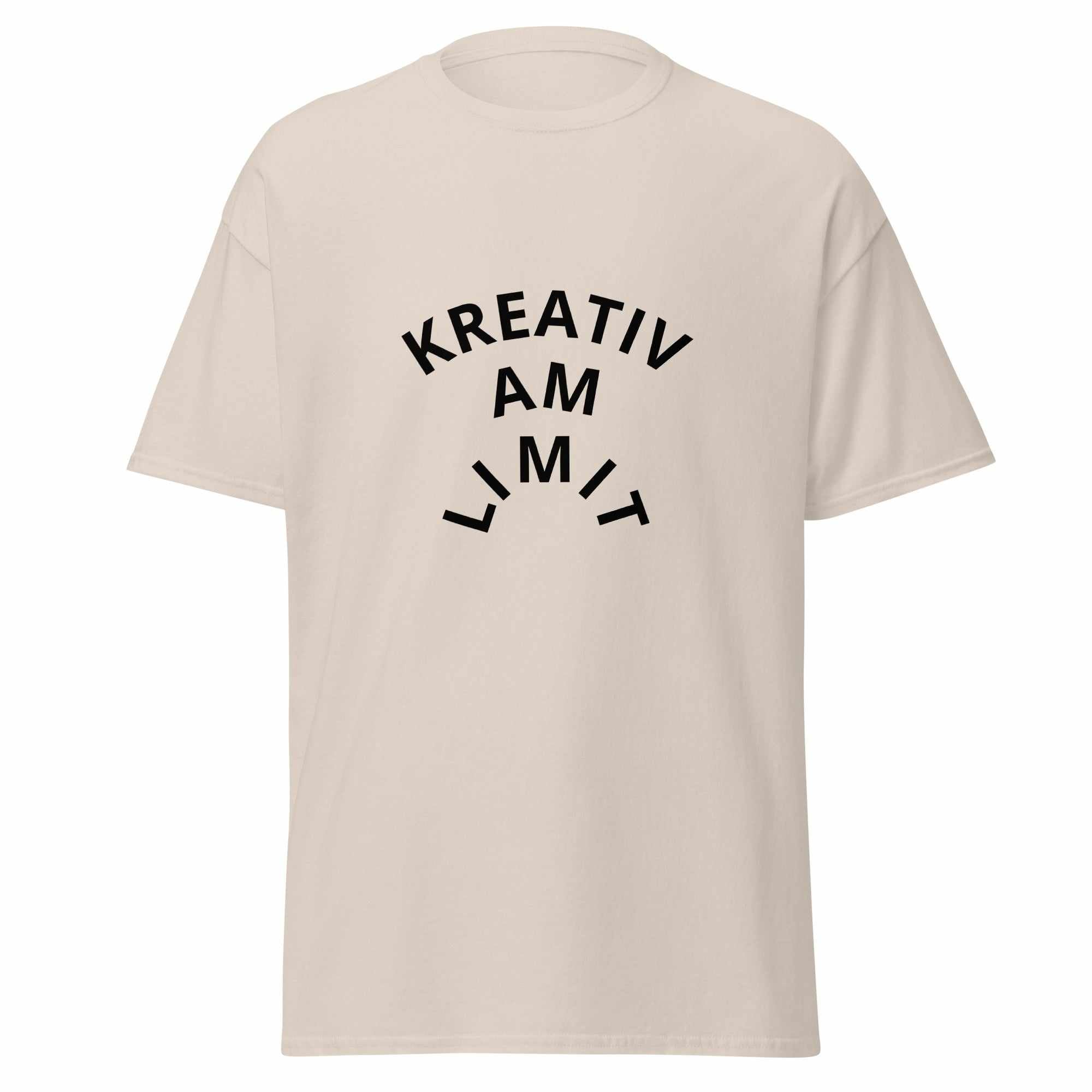 "kreative am limit" Klassisches Unisex T-ShirtDas klassische Unisex-T-Shirt aus 100 % Baumwolle sorgt für eine gerade Linie. Es sitzt schön, behält klare Linien an den Kanten und passt perfekt zu mehrschichtigenlimit" Klassisches Unisex