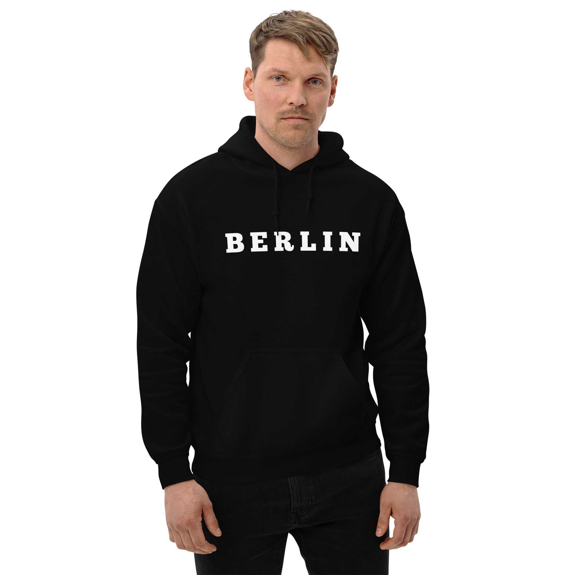 Berlin Unisex Kapuzen pulloverJeder braucht einen gemütlichen Hoodie, in den man sich einkuscheln kann, also entscheide dich für einen, der weich, glatt und stylisch ist. Er ist die perfekte WahlBerlin Unisex Kapuzenpullover