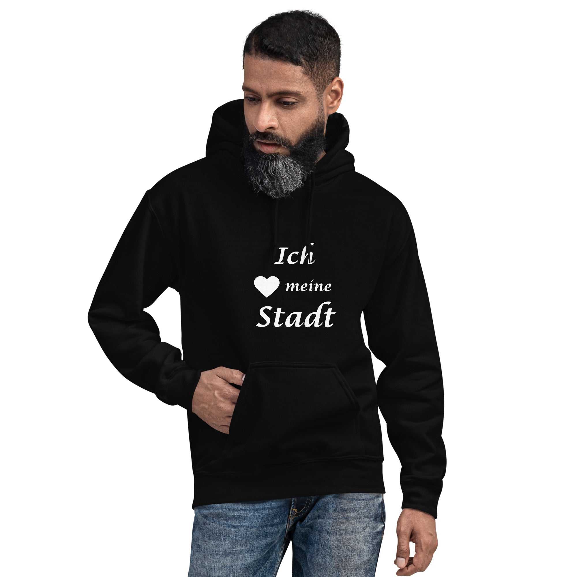 "Ich liebe meine Stadt" kurzes Zitat Unisex KapuzenpulloverJeder braucht einen gemütlichen Hoodie, in den man sich einkuscheln kann, also entscheide dich für einen, der weich, glatt und stylisch ist. Er ist die perfekte Wahl"Ich liebe meine Stadt" kurzes Zitat Unisex Kapuzenpullover