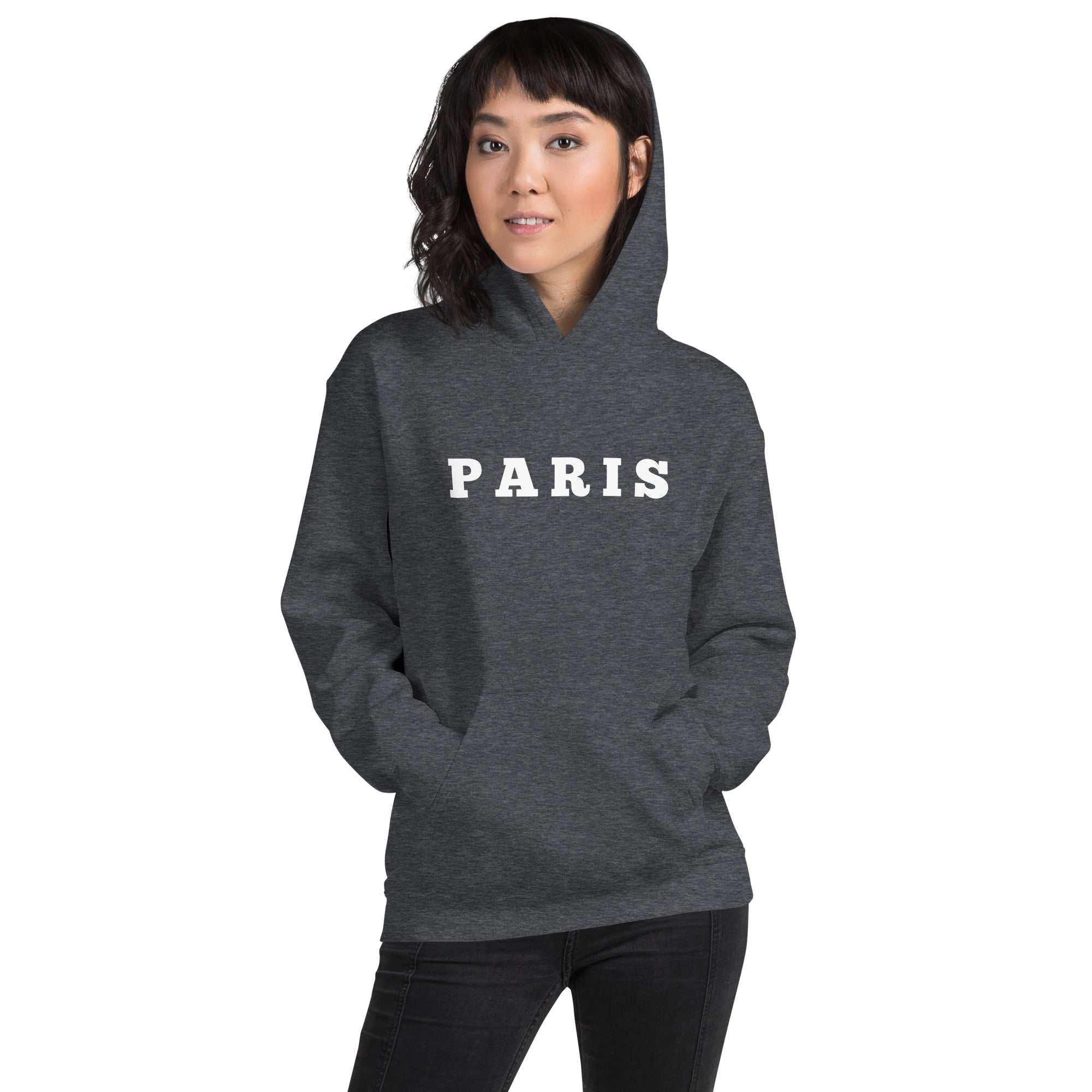 Paris Unisex KapuzenpulloverJeder braucht einen gemütlichen Hoodie, in den man sich einkuscheln kann, also entscheide dich für einen, der weich, glatt und stylisch ist. Er ist die perfekte WahlParis Unisex Kapuzenpullover