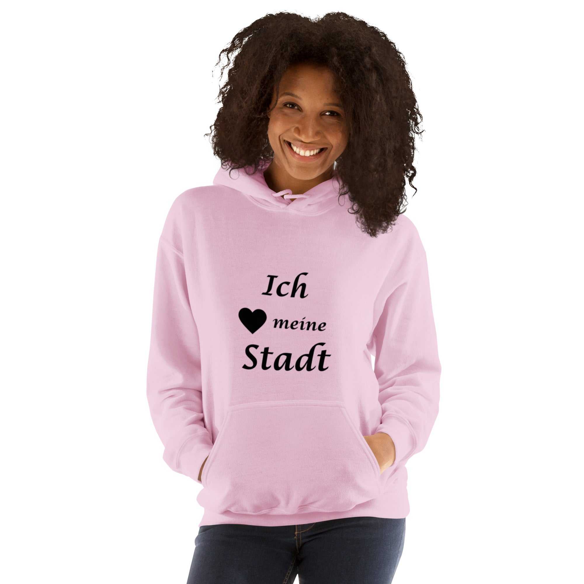 "Ich liebe meine Stadt" kurzes Zitat Unisex KapuzenpulloverJeder braucht einen gemütlichen Hoodie, in den man sich einkuscheln kann, also entscheide dich für einen, der weich, glatt und stylisch ist. Er ist die perfekte Wahl"Ich liebe meine Stadt" kurzes Zitat Unisex Kapuzenpullover