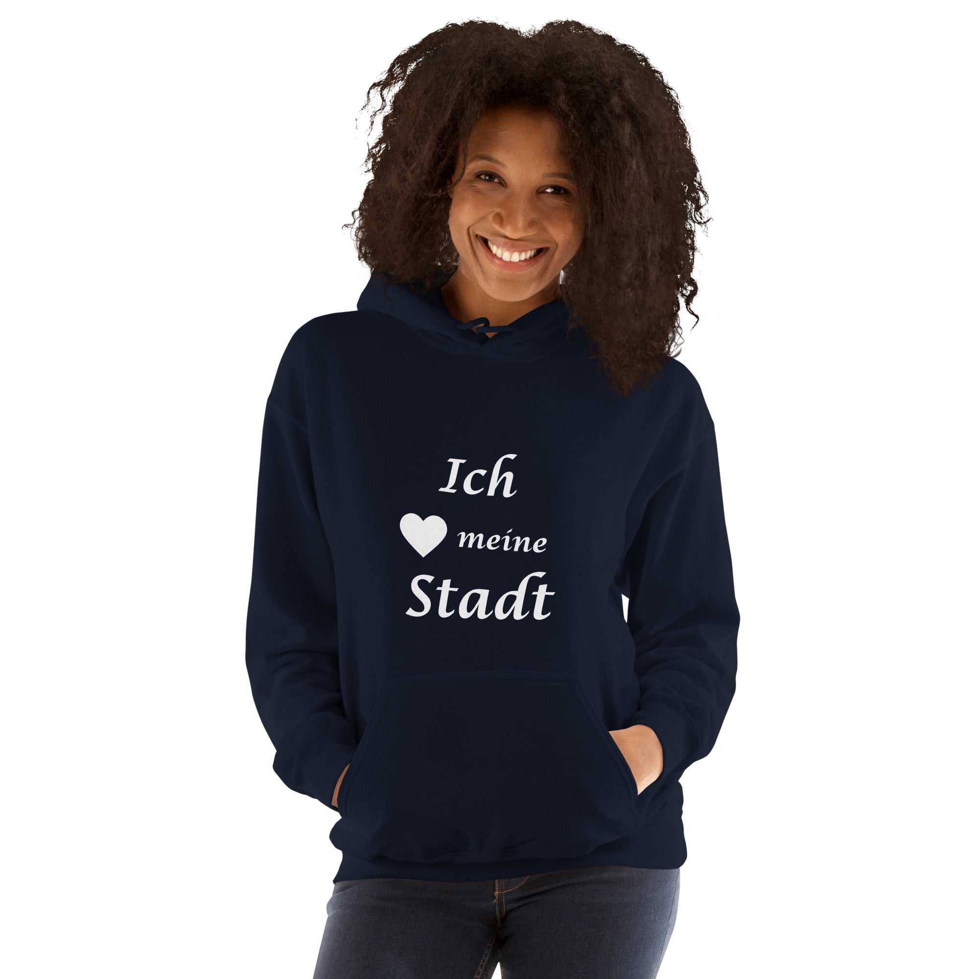 "Ich liebe meine Stadt" kurzes Zitat Unisex KapuzenpulloverJeder braucht einen gemütlichen Hoodie, in den man sich einkuscheln kann, also entscheide dich für einen, der weich, glatt und stylisch ist. Er ist die perfekte Wahl"Ich liebe meine Stadt" kurzes Zitat Unisex Kapuzenpullover