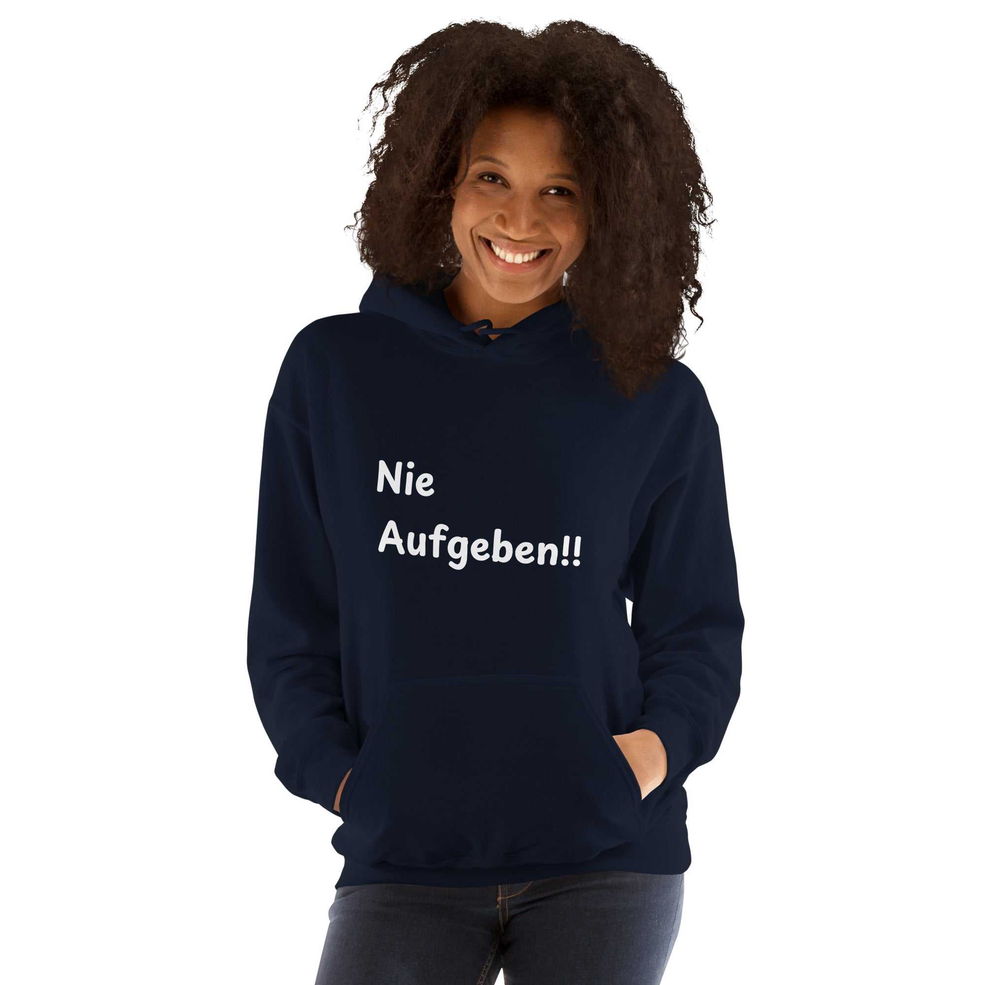 "Nie aufgeben" Inspirierendes Zitat Unisex KapuzenpulloverJeder braucht einen gemütlichen Hoodie, in den man sich einkuscheln kann, also entscheide dich für einen, der weich, glatt und stylisch ist. Er ist die perfekte Wahl"Nie aufgeben" Inspirierendes Zitat Unisex Kapuzenpullover