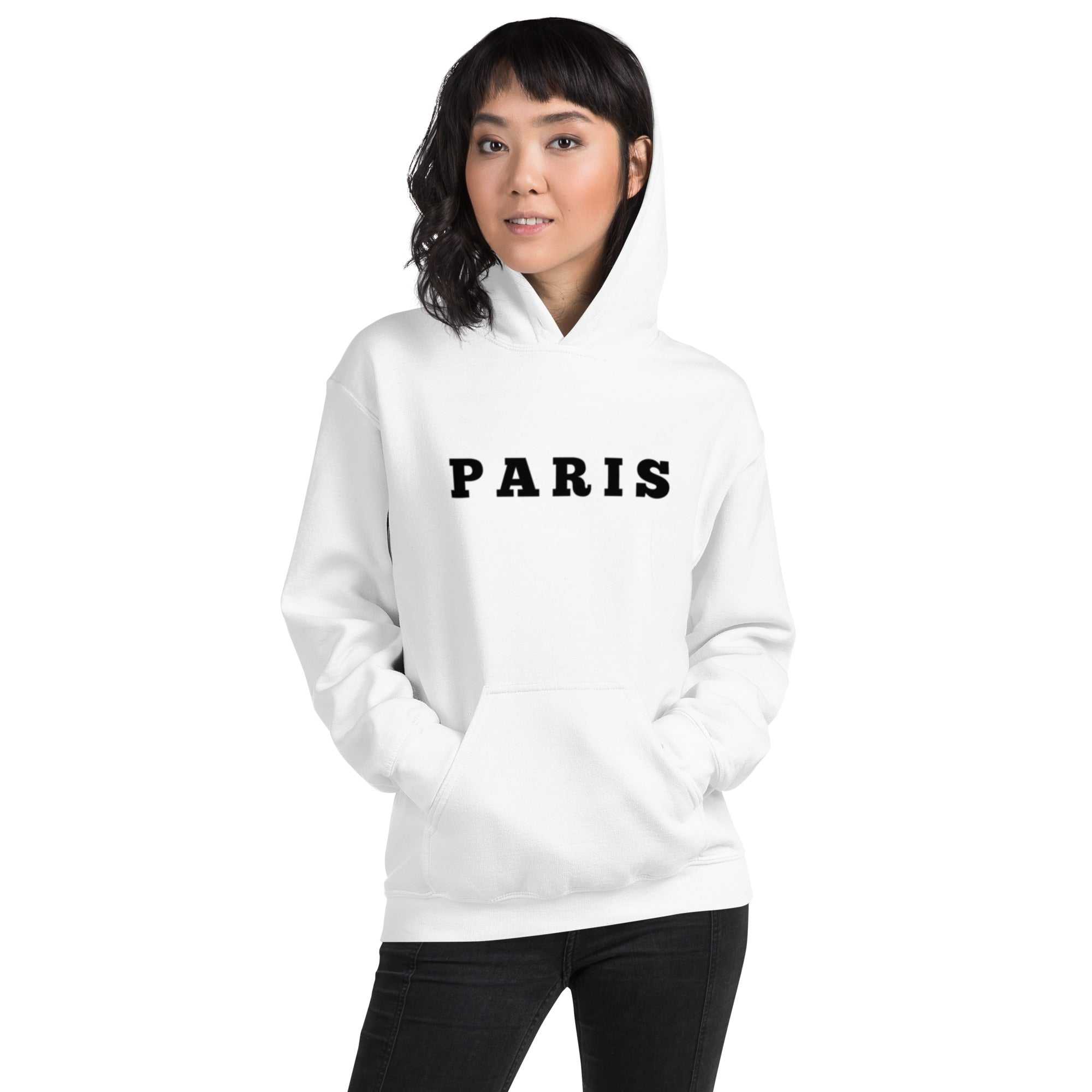 Paris Unisex KapuzenpulloverJeder braucht einen gemütlichen Hoodie, in den man sich einkuscheln kann, also entscheide dich für einen, der weich, glatt und stylisch ist. Er ist die perfekte WahlParis Unisex Kapuzenpullover