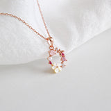 Rosé Flower Halskette